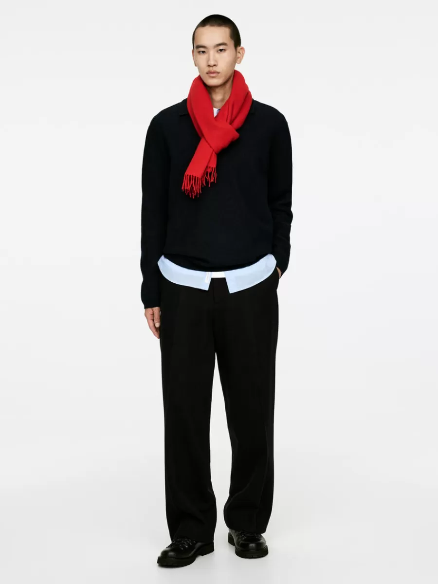 Cheap ARKET Wool Scarf Red