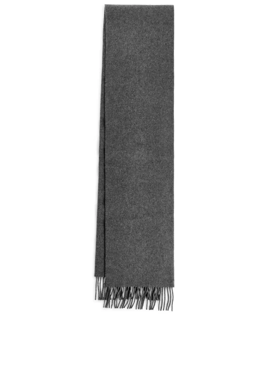 New ARKET Wool Scarf Grey Melange