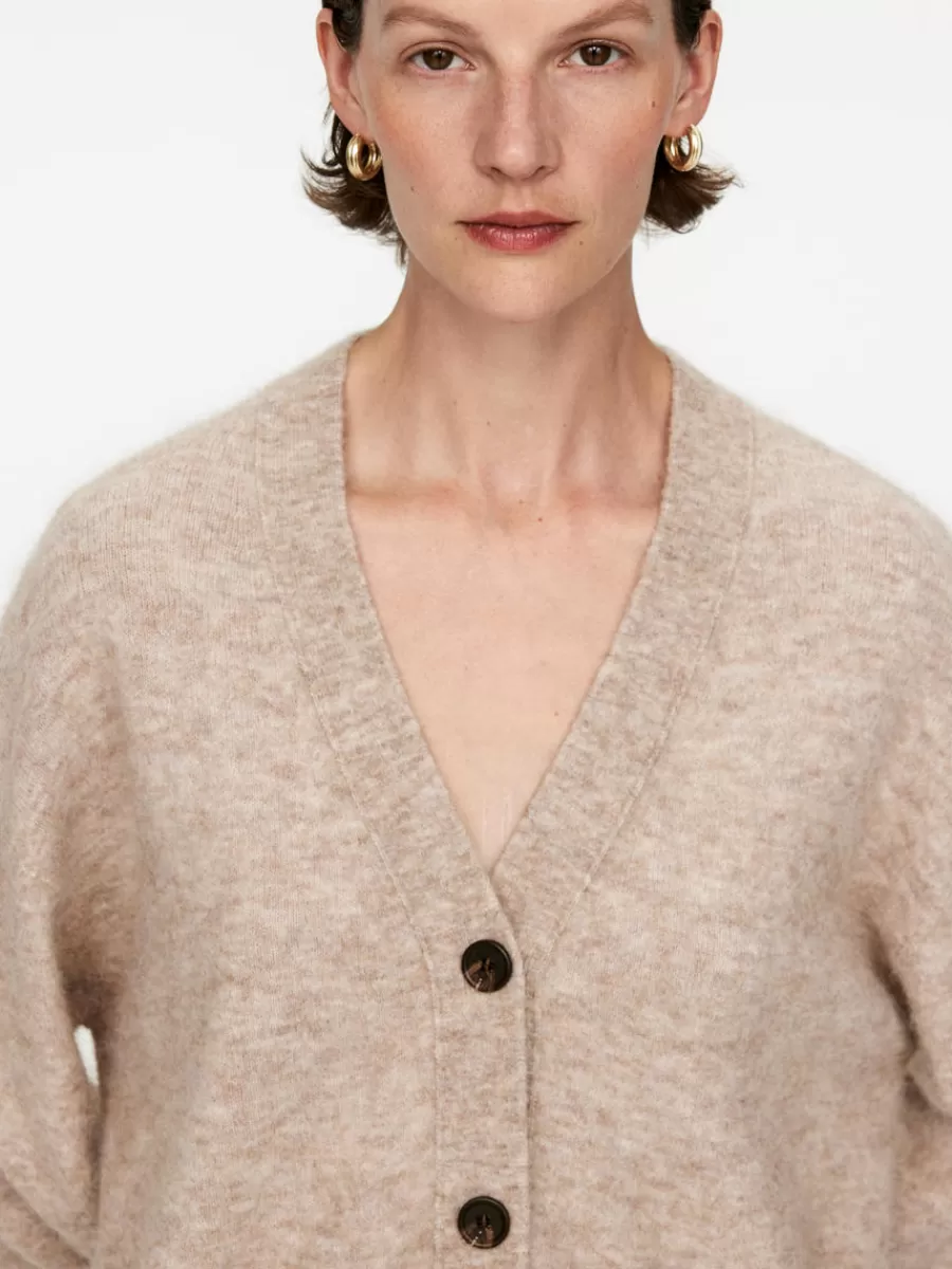 Cheap ARKET Wool-Alpaca Blend Cardigan Oat Melange