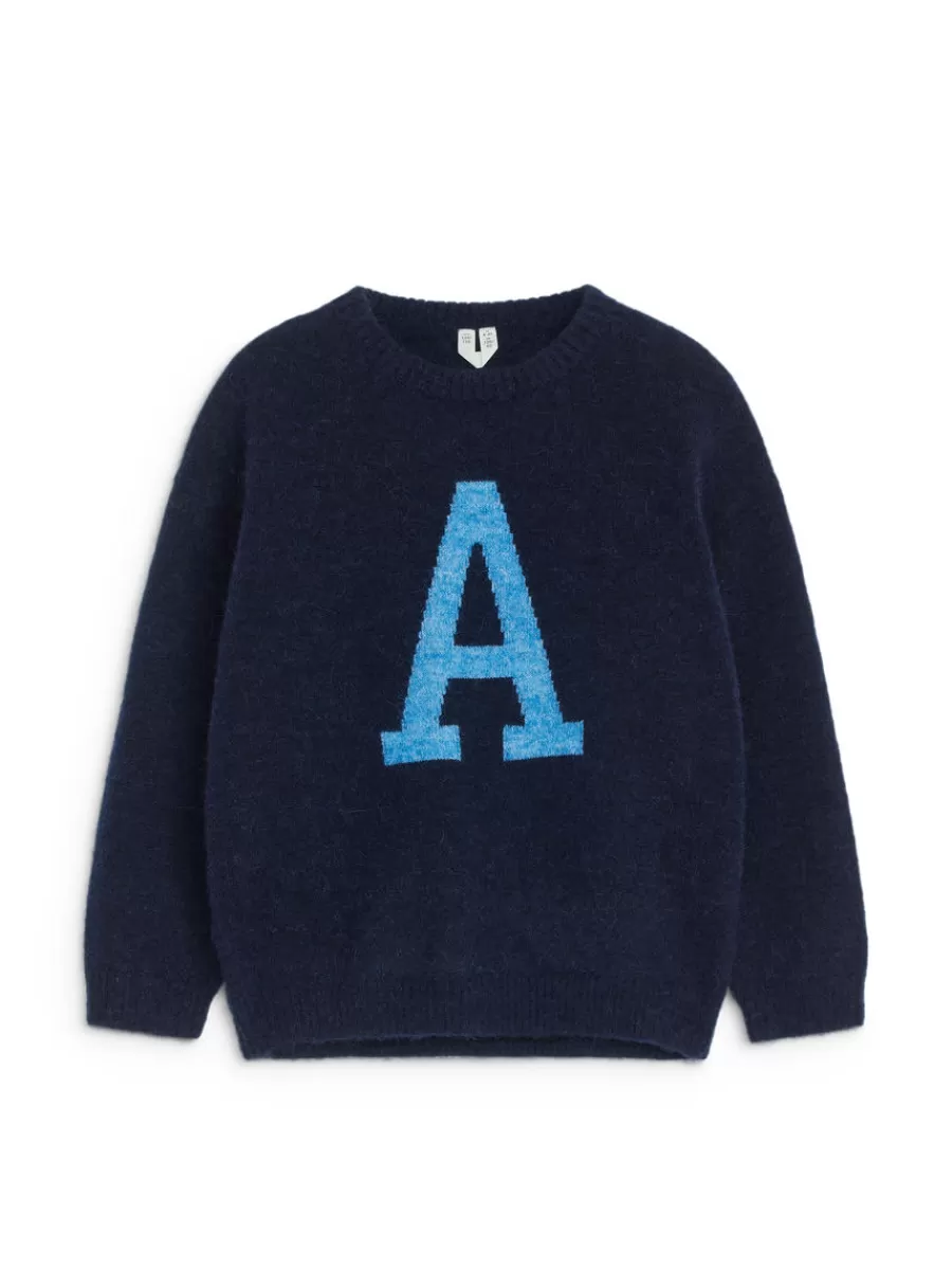 Clearance ARKET Wool-Alpaca Blend Jumper Dark Blue