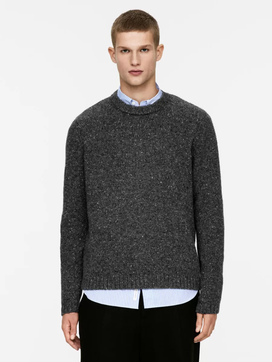Sale ARKET Wool-Alpaca Blend Jumper Dark Grey Melange