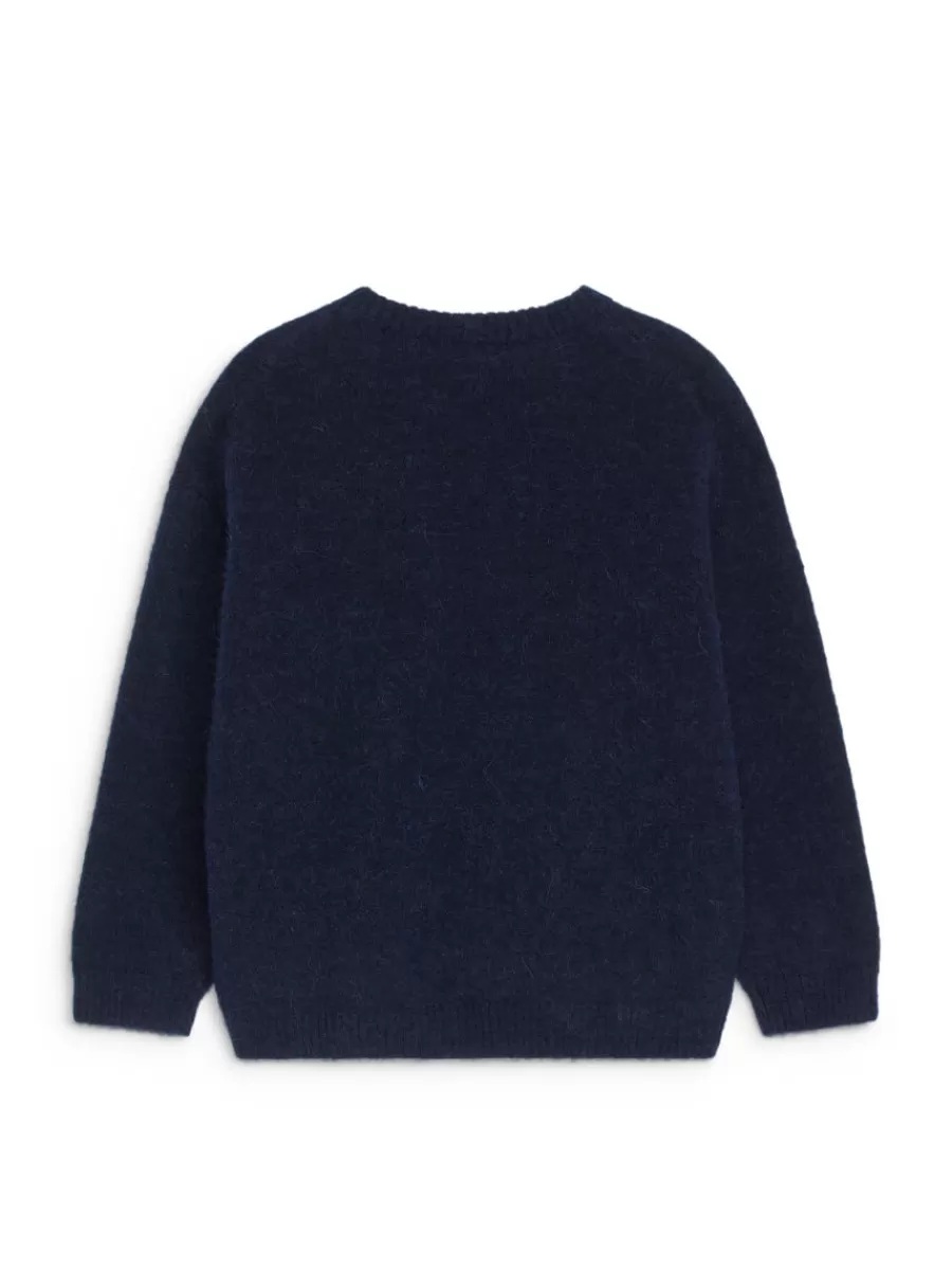 Clearance ARKET Wool-Alpaca Blend Jumper Dark Blue