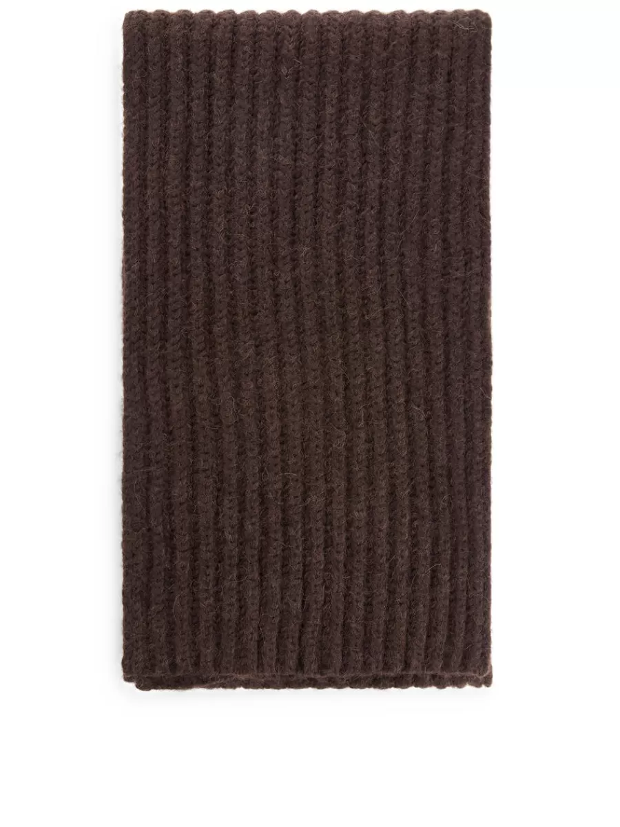 Best ARKET Wool-Alpaca Blend Scarf Dark Brown