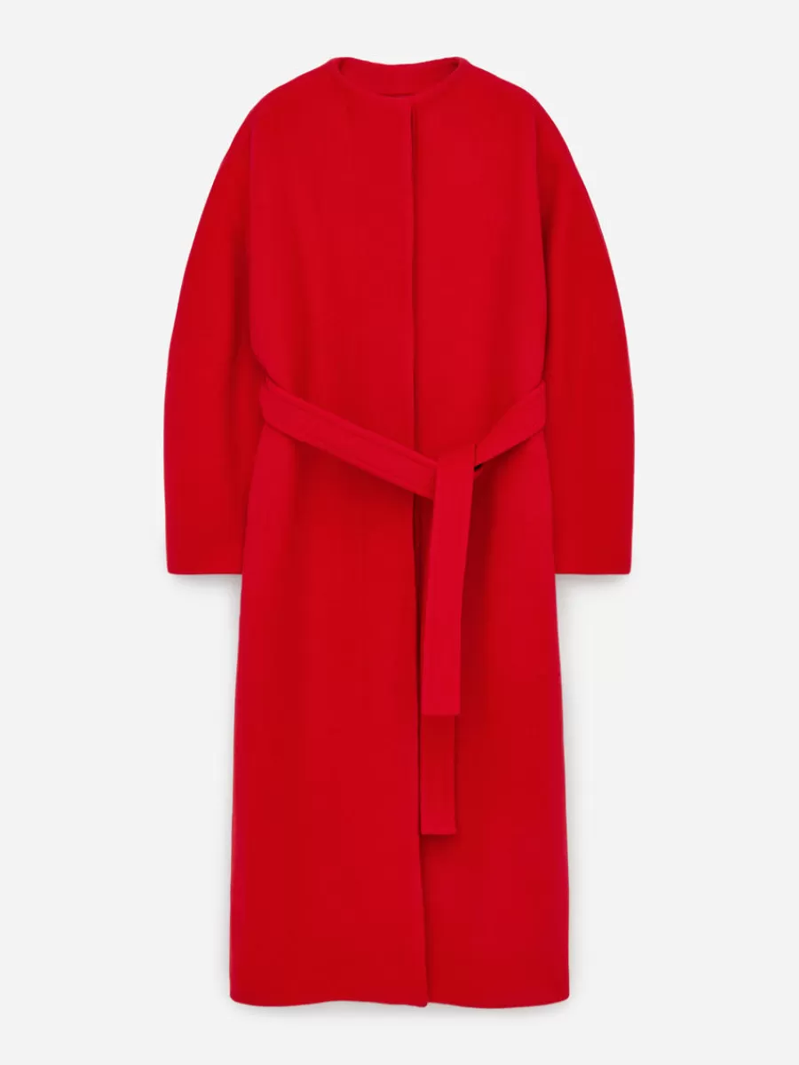 Flash Sale ARKET Wool-Blend Belted Coat Red