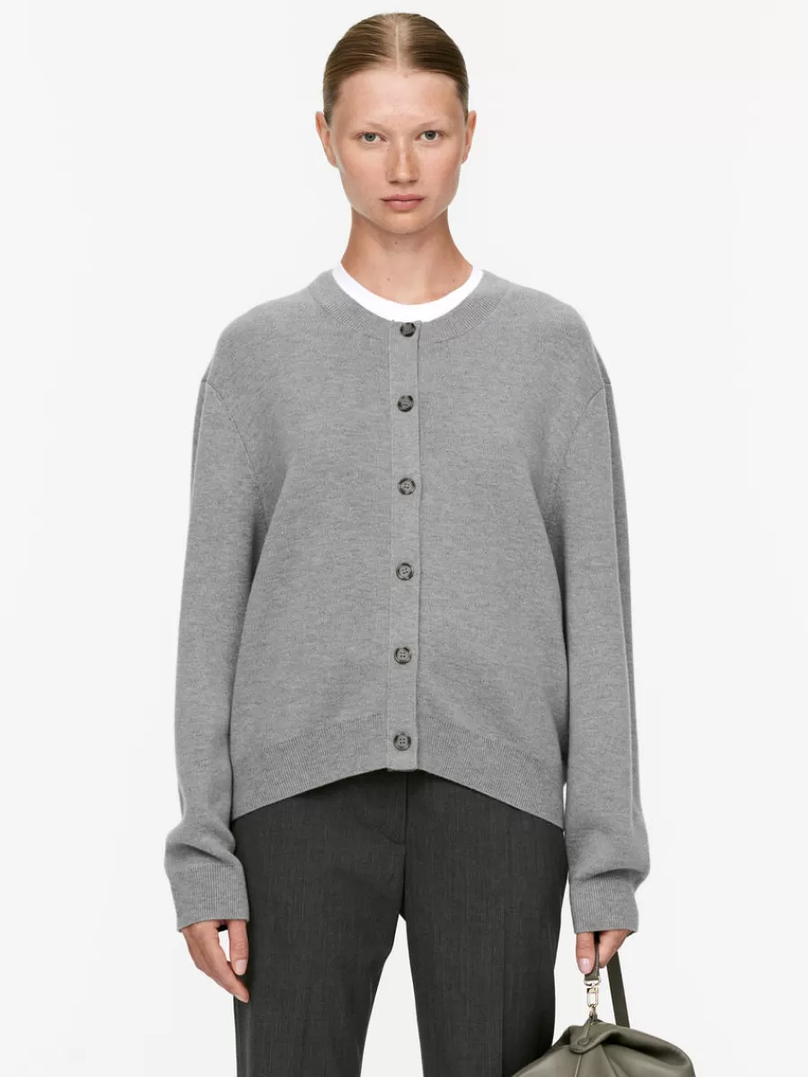 Cheap ARKET Wool-Blend Cardigan Grey