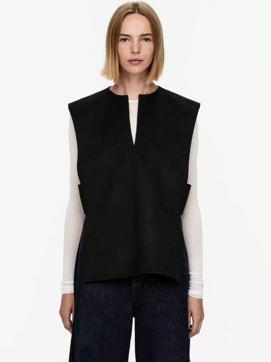 Cheap ARKET Wool-Blend Doublé Vest Black