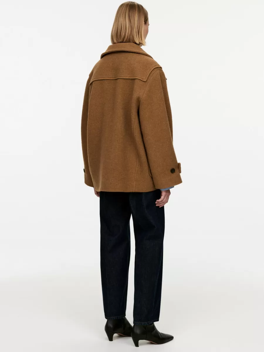 Shop ARKET Wool-Blend Jacket Brown