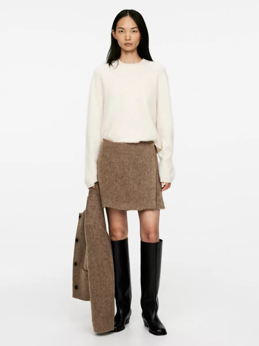 New ARKET Wool-Blend Mini Skirt Light Brown