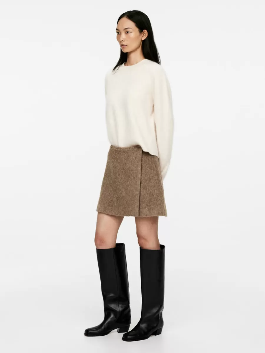 New ARKET Wool-Blend Mini Skirt Light Brown