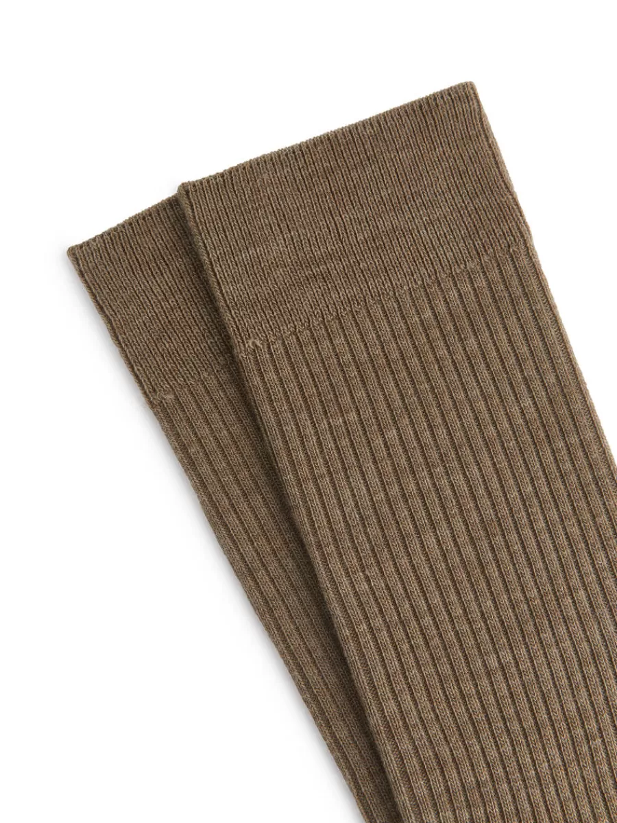Cheap ARKET Wool-Blend Rib Socks 2 Pairs Beige Melange