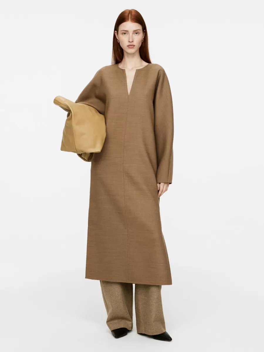 Clearance ARKET Wool-Blend Tunic Dress Dark Beige