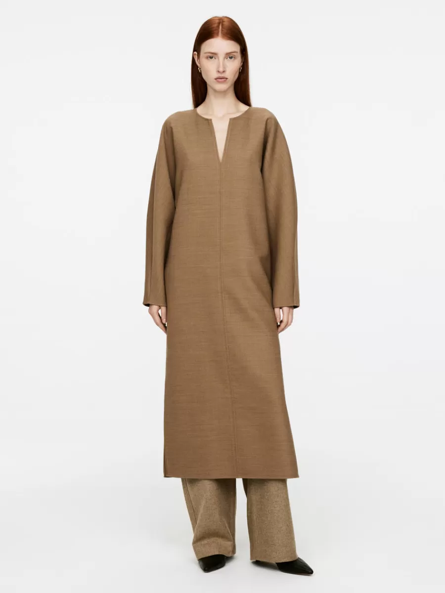 Clearance ARKET Wool-Blend Tunic Dress Dark Beige