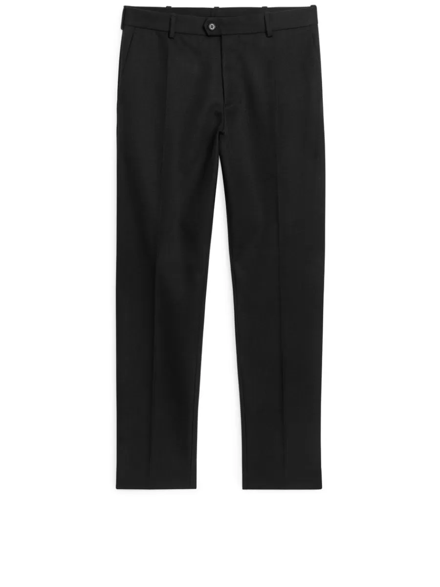 Cheap ARKET Wool-Blend Twill Trousers Black