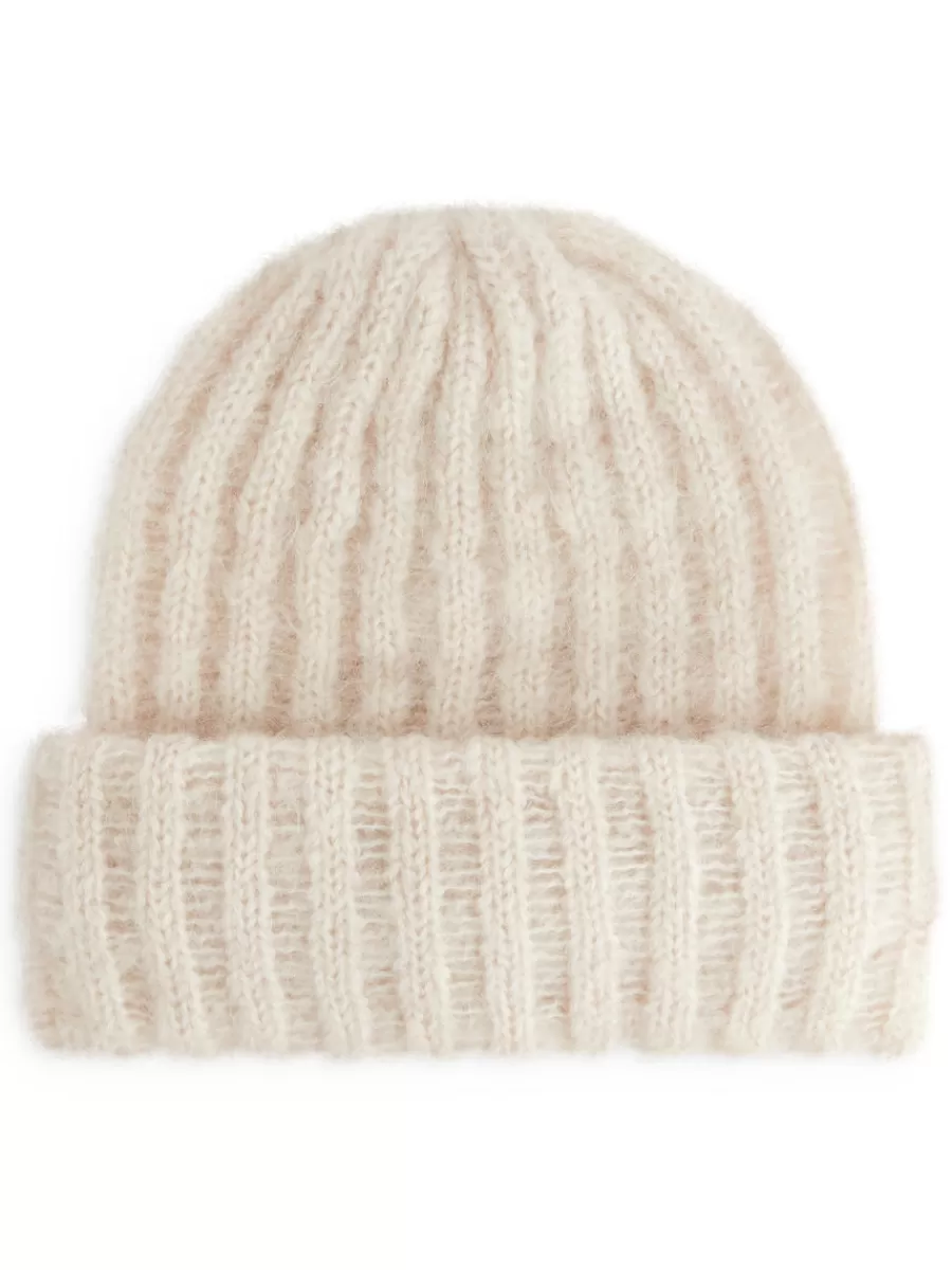 Fashion ARKET Wool-Mohair Beanie Off-White