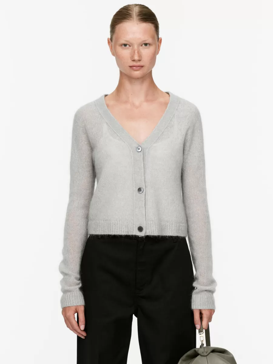 Discount ARKET Wool-Mohair Blend Cardigan Grey