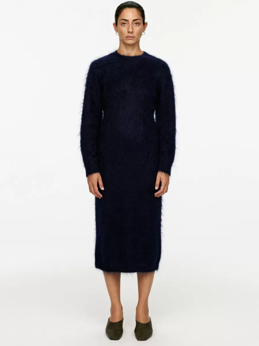 Cheap ARKET Wool-Mohair Blend Dress Dark Blue