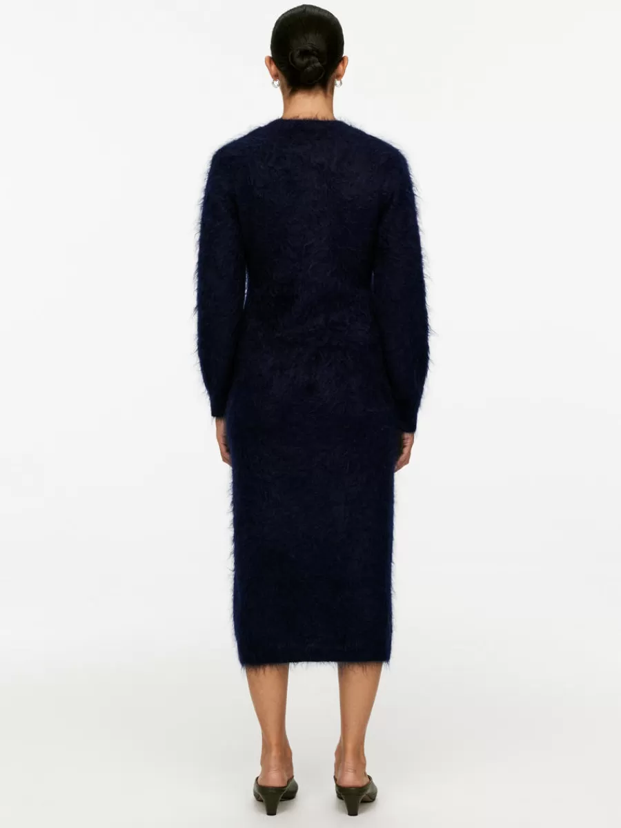 Cheap ARKET Wool-Mohair Blend Dress Dark Blue
