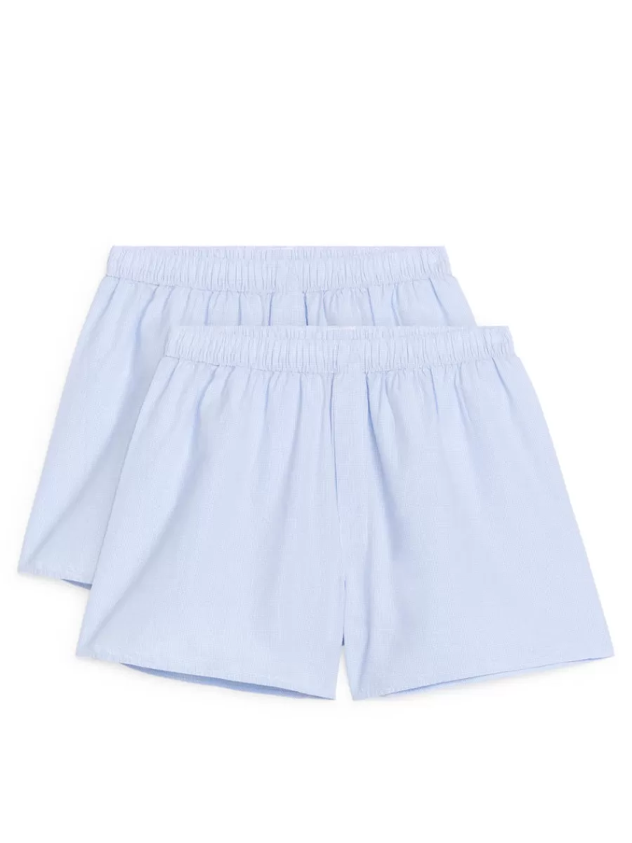 Outlet ARKET Woven Boxers, Set Of 2 Light Blue/Mini check