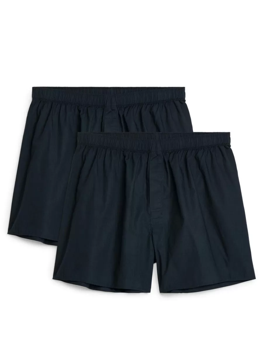 Best Sale ARKET Woven Boxers, Set Of 2 Dark Blue