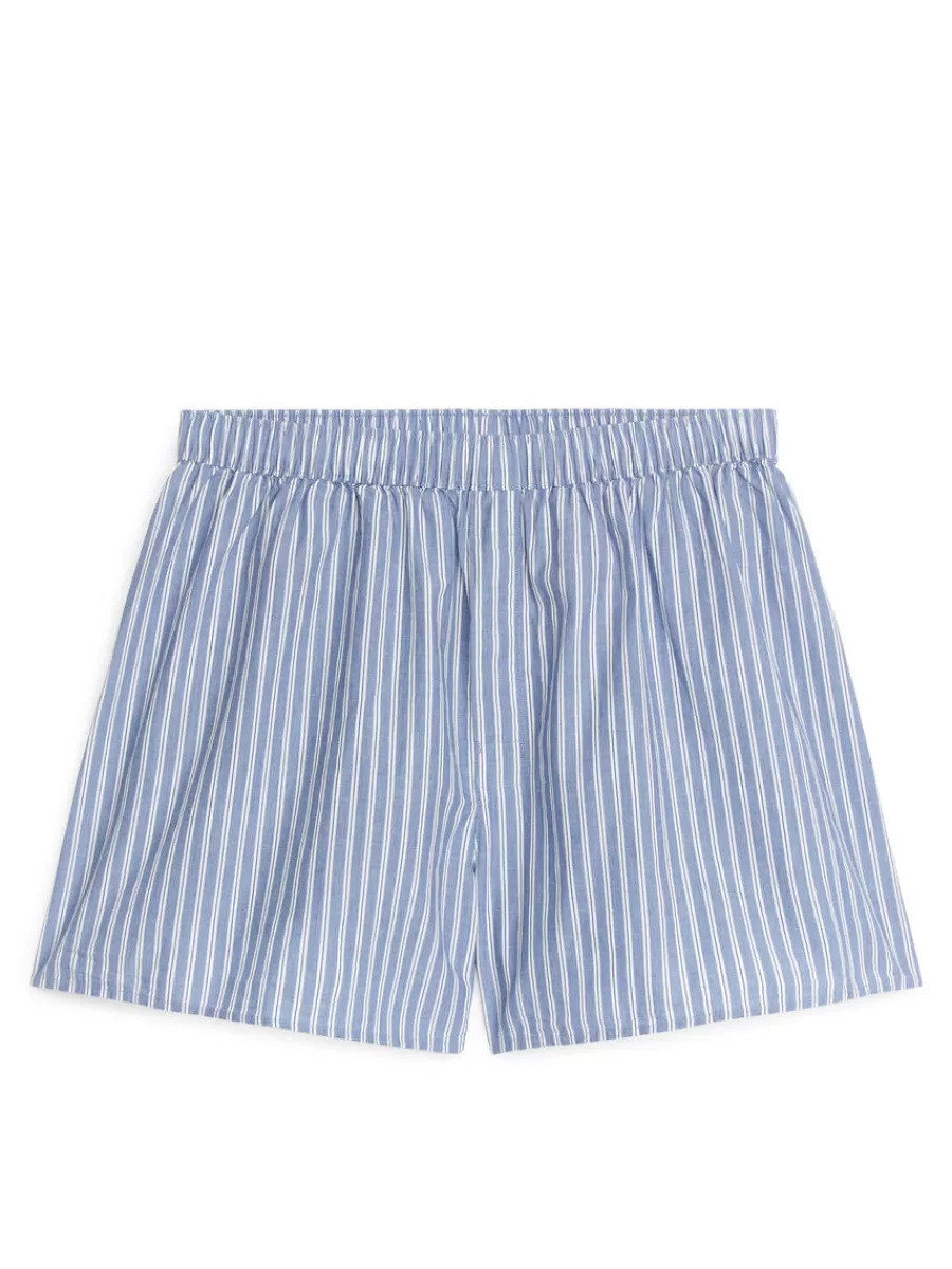 Sale ARKET Woven Boxers, Set Of 2 Blue/Stripe