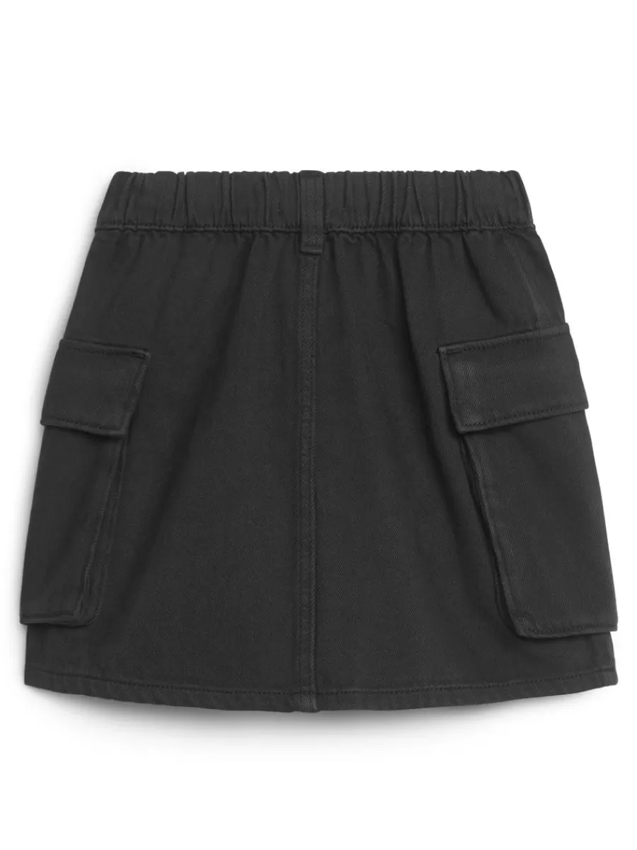 Discount ARKET Woven Utility Mini Skirt Black